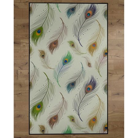 DEERLUX Modern Animal Print Living Room Area Rug with Nonslip Backing, Peacock Pattern, 3 x 5 Ft Extra Small QI003762.XS